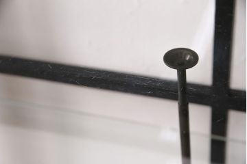 ビンテージのケビントをリペア&カスタム!天板をガラスに変更。アジャスター金具を取り付け。カシュー塗装で仕上げ。(デンタルケース、デンタルキャビネット、収納棚、ガラスケース、ショーケース、キャビネット)