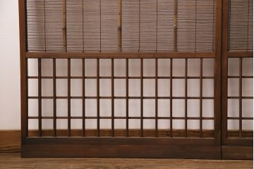 簾戸4枚をリペア&カスタム!設置場所に合わせてリサイズ。取っ手を取り付け。現状に近しい色味に着色し仕上げ。(引き戸、夏戸、建具)