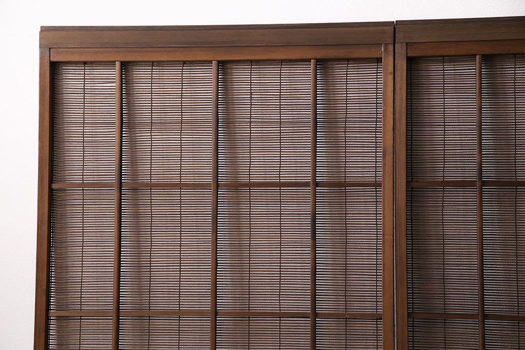 簾戸4枚をリペア&カスタム!設置場所に合わせてリサイズ。取っ手を取り付け。現状に近しい色味に着色し仕上げ。(引き戸、夏戸、建具)