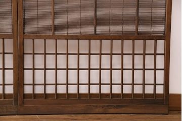 簾戸4枚をリペア&カスタム!設置場所に合わせてリサイズ。取っ手を取り付け。現状に近しい色味に着色し仕上げ。(引き戸、夏戸、建具)