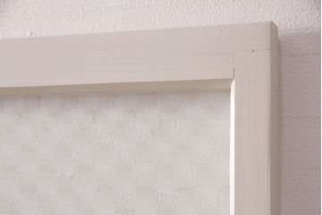 ガラス戸2枚をリペア&カスタム!設置場所に合わせてリサイズ。クリアガラス、市松模様ガラスを組み入れ。アンティークホワイトのペイント仕上げ。(引き戸、建具)