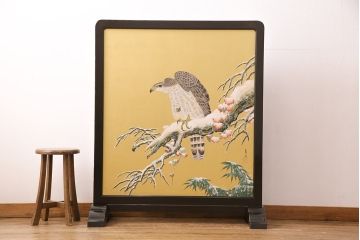 大正昭和初期の衝立の見た目を変えずに綺麗にリペア!木部のクリーニング、研磨。(パーテーション、つい立て)