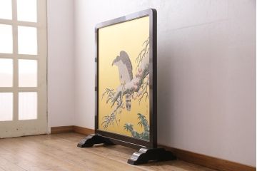 大正昭和初期の衝立の見た目を変えずに綺麗にリペア!木部のクリーニング、研磨。(パーテーション、つい立て)