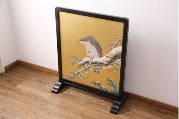 大正昭和初期の衝立の見た目を変えずに綺麗にリペア!木部のクリーニング、研磨。(パーテーション、つい立て)
