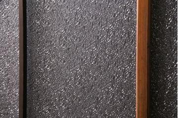 組子入りのガラス戸2枚をリペア&カスタム!吊り戸仕様に加工。埋木・加工部分の色合わせ。(引き戸、建具)