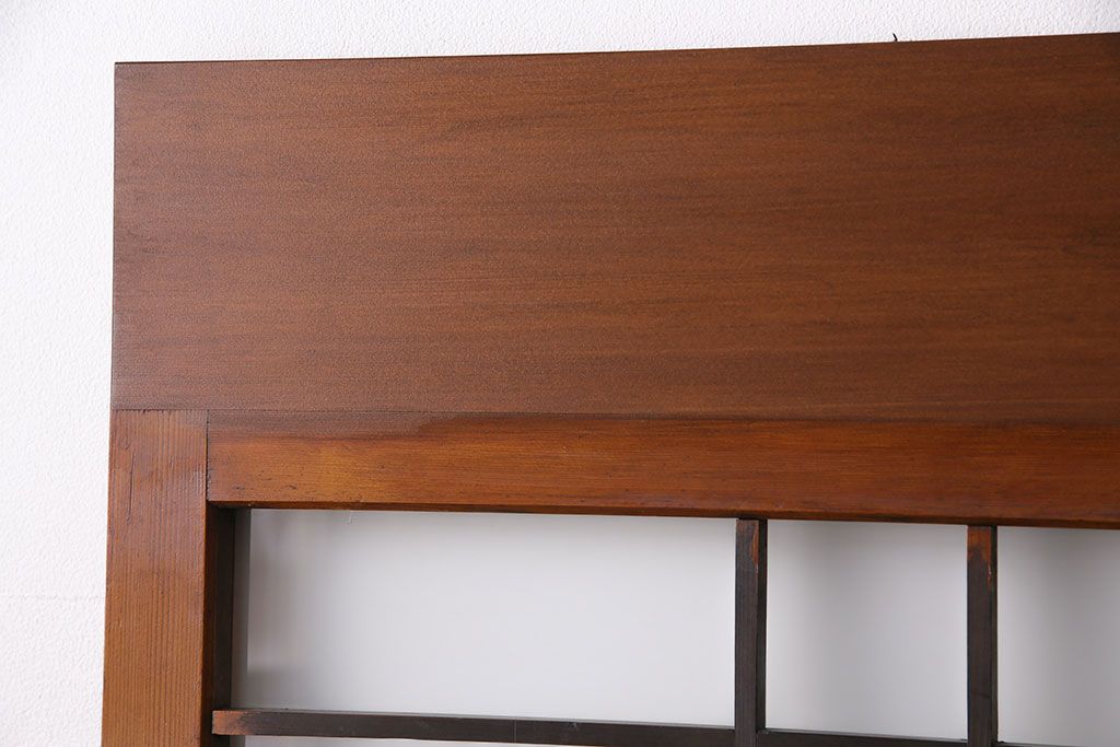 組子入りのガラス戸2枚をリペア&カスタム!吊り戸仕様に加工。埋木・加工部分の色合わせ。(引き戸、建具)