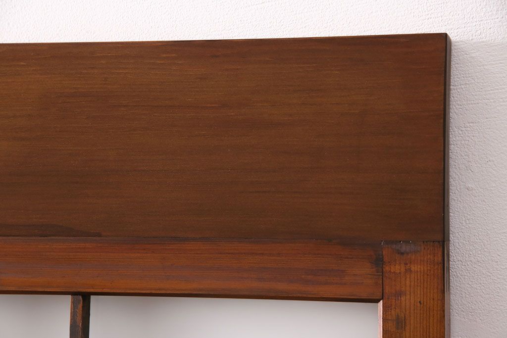 組子入りのガラス戸2枚をリペア&カスタム!吊り戸仕様に加工。埋木・加工部分の色合わせ。(引き戸、建具)