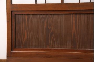 組子入りのガラス戸2枚をリペア&カスタム!吊り戸仕様に加工。埋木・加工部分の色合わせ。(引き戸、建具)