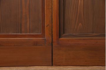 組子入りのガラス戸2枚をリペア&カスタム!吊り戸仕様に加工。埋木・加工部分の色合わせ。(引き戸、建具)