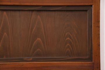 組子入りのガラス戸2枚をリペア&カスタム!吊り戸仕様に加工。埋木・加工部分の色合わせ。(引き戸、建具)