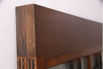 組子入りのガラス戸2枚をリペア&カスタム!吊り戸仕様に加工。埋木・加工部分の色合わせ。(引き戸、建具)