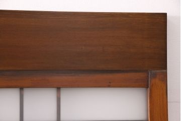 組子入りのガラス戸2枚をリペア&カスタム!吊り戸仕様に加工。埋木・加工部分の色合わせ。(引き戸、建具)