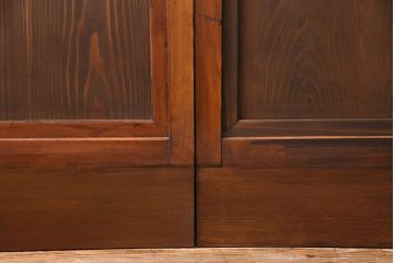 組子入りのガラス戸2枚をリペア&カスタム!吊り戸仕様に加工。埋木・加工部分の色合わせ。(引き戸、建具)