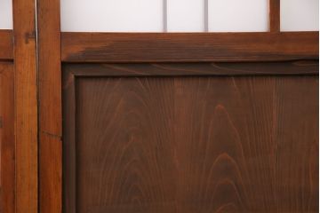 組子入りのガラス戸2枚をリペア&カスタム!吊り戸仕様に加工。埋木・加工部分の色合わせ。(引き戸、建具)