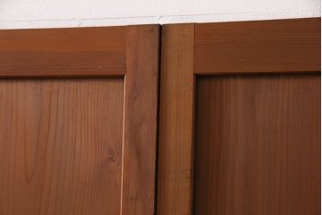 組子入り帯戸4枚をリペア&カスタム!設置場所に合わせてリサイズ。戸車を取り付け。帯部分のガラスをクリアガラスに変更。(引き戸、建具)