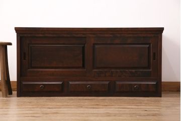 北海道民芸家具のサイドボードをリペア&カスタム!天板の補強。当店商品を参考に着色し仕上げ。(収納棚、戸棚、ローボード)