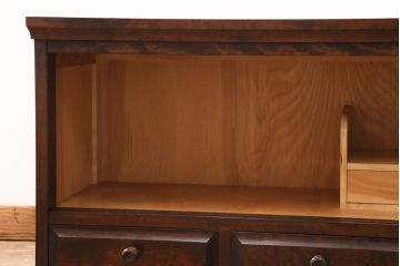 北海道民芸家具のサイドボードをリペア&カスタム!天板の補強。当店商品を参考に着色し仕上げ。(収納棚、戸棚、ローボード)