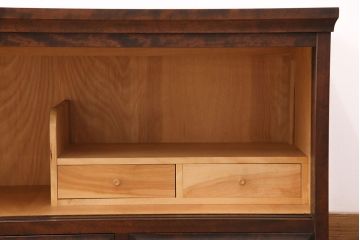 北海道民芸家具のサイドボードをリペア&カスタム!天板の補強。当店商品を参考に着色し仕上げ。(収納棚、戸棚、ローボード)