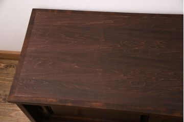 北海道民芸家具のサイドボードをリペア&カスタム!天板の補強。当店商品を参考に着色し仕上げ。(収納棚、戸棚、ローボード)
