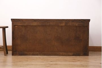 北海道民芸家具のサイドボードをリペア&カスタム!天板の補強。当店商品を参考に着色し仕上げ。(収納棚、戸棚、ローボード)