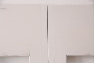 1960年頃のペイントガラス戸2枚をリペア&カスタム!設置場所に合わせてリサイズ。平型戸車を取り付け。(引き戸、建具)