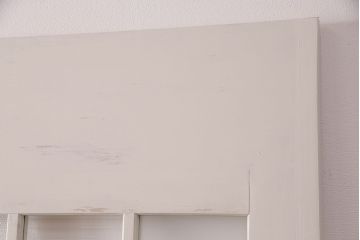 1960年頃のペイントガラス戸2枚をリペア&カスタム!設置場所に合わせてリサイズ。平型戸車を取り付け。(引き戸、建具)