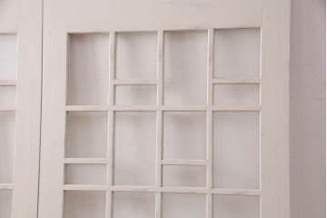 1960年頃のペイントガラス戸2枚をリペア&カスタム!設置場所に合わせてリサイズ。平型戸車を取り付け。(引き戸、建具)