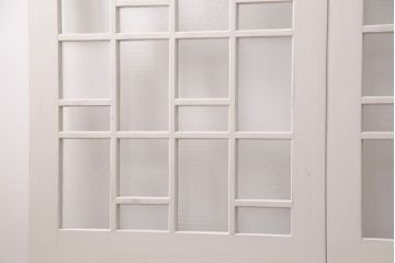 1960年頃のペイントガラス戸2枚をリペア&カスタム!設置場所に合わせてリサイズ。平型戸車を取り付け。(引き戸、建具)