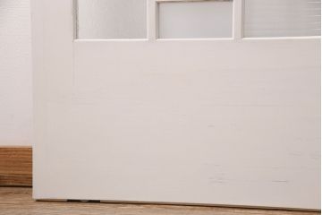 1960年頃のペイントガラス戸2枚をリペア&カスタム!設置場所に合わせてリサイズ。平型戸車を取り付け。(引き戸、建具)