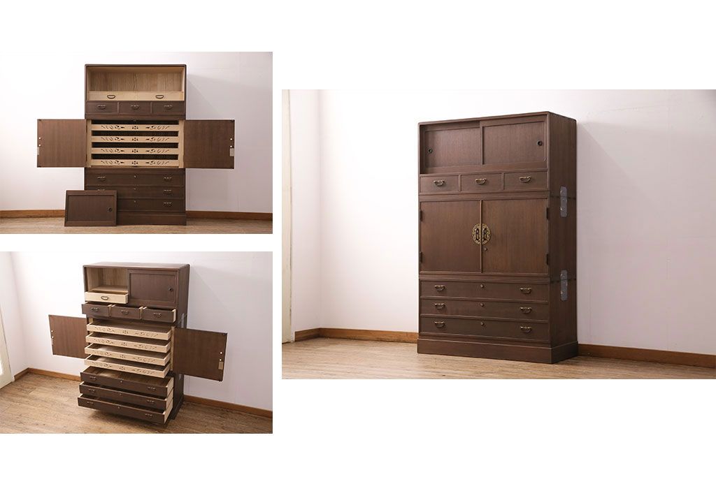 国産の桐箪笥をリペア&カスタム!高品質リペアを施し、当店商品を参考に着色し仕上げ。(衣装箪笥、和タンス、着物箪笥、桐たんす)