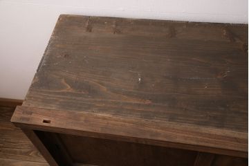 明治大正期の箪笥サイドボードの見た目を変えずに綺麗にリペア!高品質リペアを施し、欠損した金具を取り付け。(収納棚、戸棚、時代箪笥)