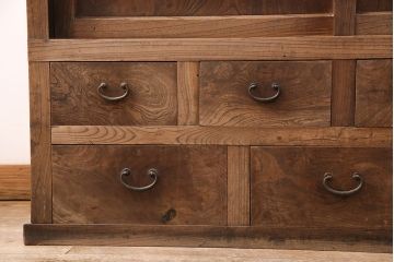 明治大正期の箪笥サイドボードの見た目を変えずに綺麗にリペア!高品質リペアを施し、欠損した金具を取り付け。(収納棚、戸棚、時代箪笥)