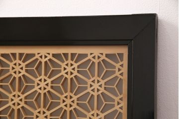 組子欄間をリペア&カスタム!表面にはクリアガラス、裏面にはすりガラスを組み入れ。(明り取り、明かり取り)