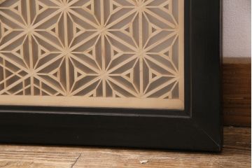 組子欄間をリペア&カスタム!表面にはクリアガラス、裏面にはすりガラスを組み入れ。(明り取り、明かり取り)