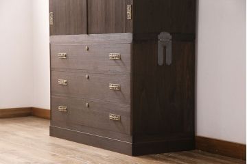 総桐箪笥をリペア&カスタム!房を取り付け、茶色で着色し仕上げ。(和タンス、収納箪笥、衣装箪笥、着物箪笥、桐たんす)