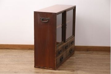 明治大正期の戸棚の見た目を変えずに綺麗にリペア!天板の補強。(収納棚、サイドボード、キャビネット)