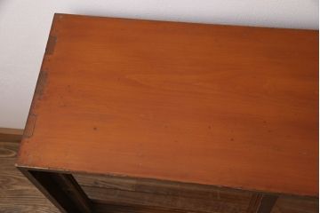 明治大正期の戸棚の見た目を変えずに綺麗にリペア!天板の補強。(収納棚、サイドボード、キャビネット)