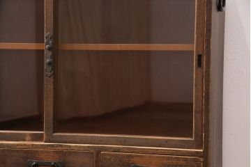 明治大正期の戸棚の見た目を変えずに綺麗にリペア!天板の補強。(収納棚、サイドボード、キャビネット)