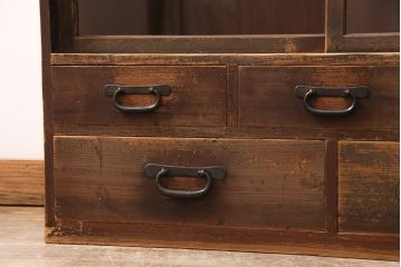 明治大正期の戸棚の見た目を変えずに綺麗にリペア!天板の補強。(収納棚、サイドボード、キャビネット)