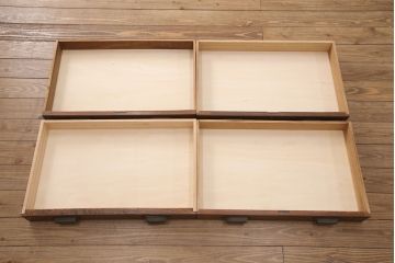 引き出し付きの作業台をリペア&カスタム!脚の貫の取り外し。傷の補修・着色。ワックス仕上げ。(ダイニングテーブル)