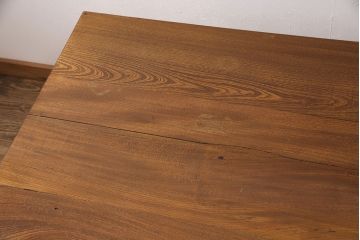 引き出し付きの作業台をリペア&カスタム!脚の貫の取り外し。傷の補修・着色。ワックス仕上げ。(ダイニングテーブル)