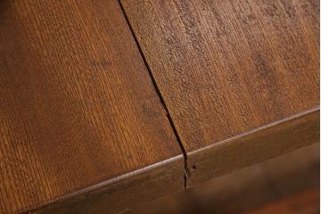 引き出し付きの作業台をリペア&カスタム!脚の貫の取り外し。傷の補修・着色。ワックス仕上げ。(ダイニングテーブル)