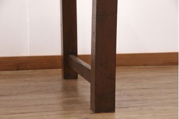 引き出し付きの作業台をリペア&カスタム!脚の貫の取り外し。傷の補修・着色。ワックス仕上げ。(ダイニングテーブル)