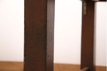 引き出し付きの作業台をリペア&カスタム!脚の貫の取り外し。傷の補修・着色。ワックス仕上げ。(ダイニングテーブル)