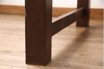 引き出し付きの作業台をリペア&カスタム!脚の貫の取り外し。傷の補修・着色。ワックス仕上げ。(ダイニングテーブル)