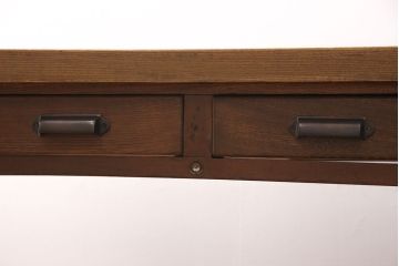 引き出し付きの作業台をリペア&カスタム!脚の貫の取り外し。傷の補修・着色。ワックス仕上げ。(ダイニングテーブル)