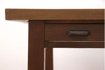 引き出し付きの作業台をリペア&カスタム!脚の貫の取り外し。傷の補修・着色。ワックス仕上げ。(ダイニングテーブル)