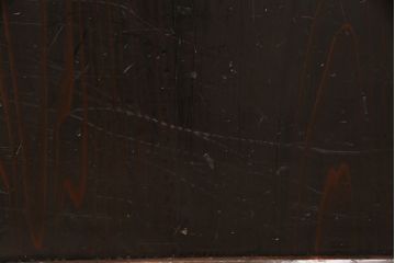 明治期の帯戸をリペア&カスタム!設置場所に合わせてリサイズし、吊り戸仕様に加工。濃い茶色で着色し仕上げ。(引き戸、建具)