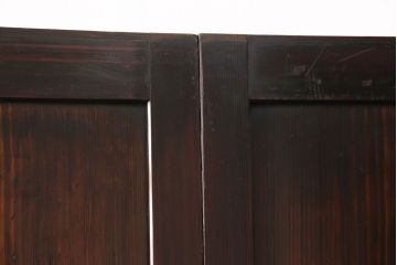 明治期の板戸4枚をリペア&カスタム!それぞれ設置場所に合わせてリサイズ。平型戸車、引き手を取り付け。(引き戸、建具)