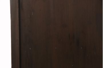 明治期の板戸をリペア&カスタム!戸車、引き手、トイレ表示用錠を取り付け。当店商品を参考に着色し仕上げ。(引き戸、建具)